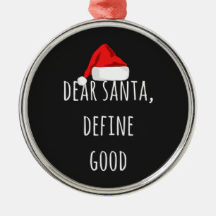 Ornement En Métal Cher Père Noël Définir bon Noël drôle