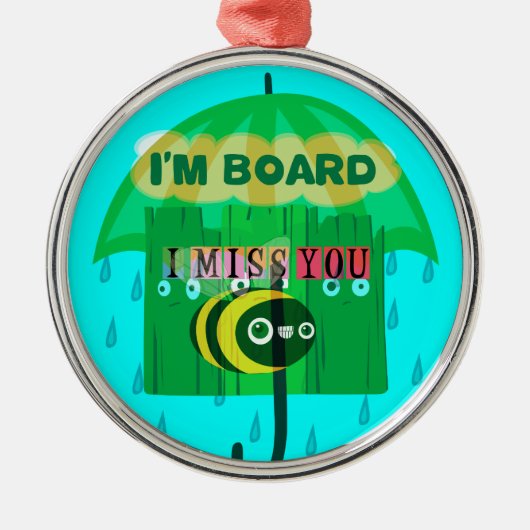 Ornement En Métal Chérie, Tu Me Manques Tant (Devant)