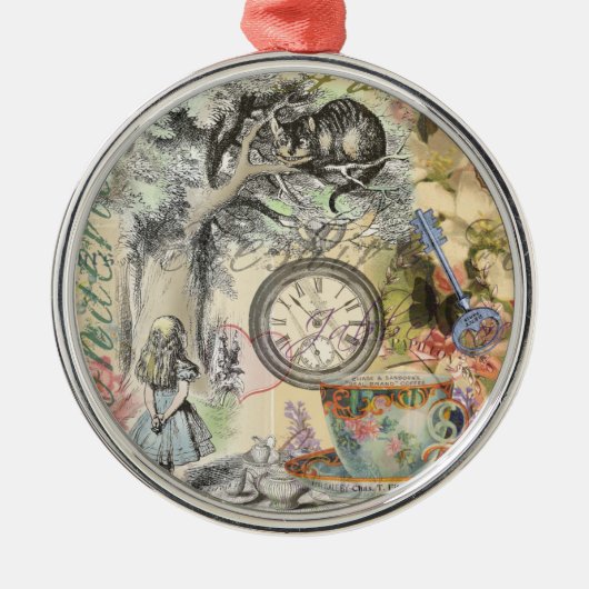 Ornement En Métal Cheshire Chat Alice Wonderland Classic (Devant)