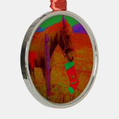 Ornement En Métal Cheval arc-en-ciel de Noël (Droite)