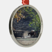 Ornement En Métal Cheval Brown à pied à travers la clôture (Droite)