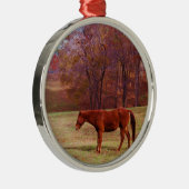 Ornement En Métal Cheval Brown dans un champ d'herbe (Droite)