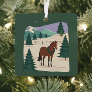 Ornement En Métal Cheval de Noël vintage 90 Style Rétro Arbre de Noë