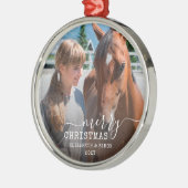 Ornement En Métal Cheval Donné Photo Cadre Rond Personnalisé (Gauche)