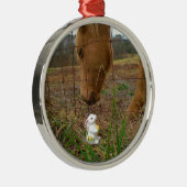 Ornement En Métal cheval et fleur de printemps Bunny (Droite)