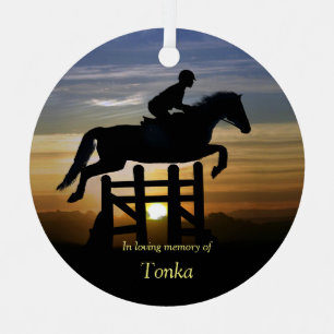 Ornement En Métal Cheval Memorial Hunter Jumper Nom personnalisé