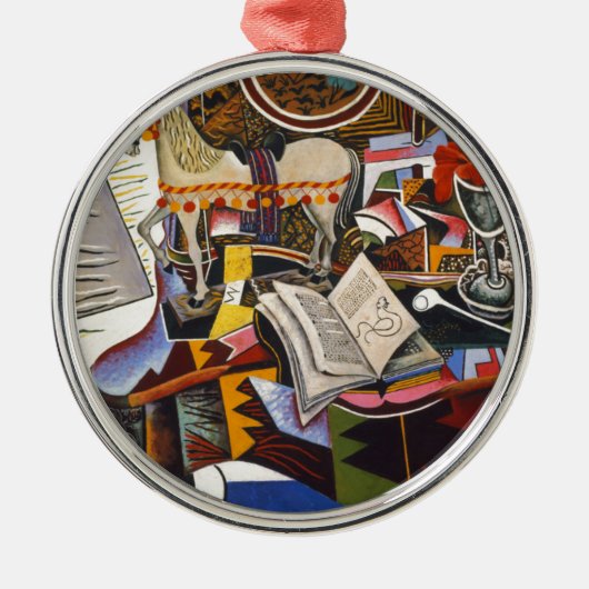 Ornement En Métal Cheval Pipe Fleur rouge par Joan Miro (Devant)