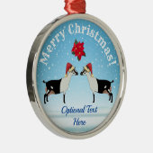 Ornement En Métal Chèvre laitière alpine Noël dans la neige (Droite)