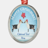 Ornement En Métal Chèvre laitière alpine Noël dans la neige (Gauche)