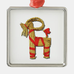 Ornement En Métal Chèvre scandinave Julbok de Noël de paille de Noël