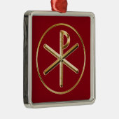 Ornement En Métal Chi-Rho brillant (Droite)