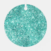 Ornement En Métal Chic White Mint Christmas Tree Parties scintillant (Verso)