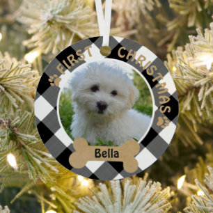 Ornement En Métal CHIEN D'ABORD NOËL 2 faces - Photo