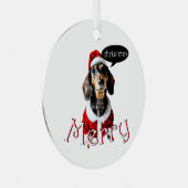 Ornement En Métal Chien noir Tandan Modachshund Face Père Noël Dachs (Avant droite)