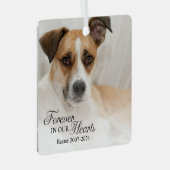 Ornement En Métal Chien Pour Toujours Dans Nos Coeurs Photo (Avant droite)