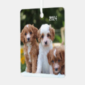 Ornement En Métal Chiens de chiot de Cavapo mignons (Avant gauche)