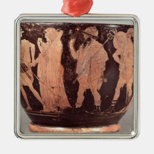 Ornement En Métal Chiffre rouge skyphos de grenier