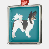 Ornement En Métal Chihuahua aux cheveux longs ou Papillon Conception (Gauche)