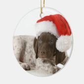 Ornement En Métal Chiot de Noël - indicateur aux cheveux courts (Gauche)