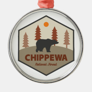 Ornement En Métal Chippewa Forêt nationale Ours du Minnesota