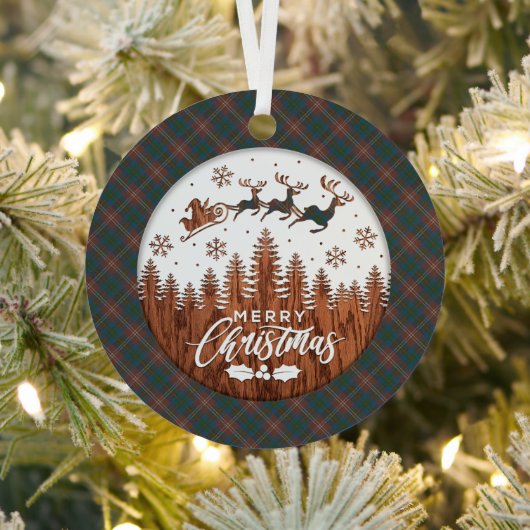 Ornement En Métal Chisholm Hunting Ancient Tartan Christmas (Insitu)