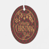 Ornement En Métal Chisholm Weathered Scottish Tartan Christmas (Avant gauche)