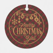 Ornement En Métal Chisholm Weathered Scottish Tartan Christmas (Recto)