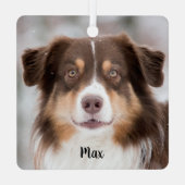 Ornement En Métal Chocolat Berger Australien Chien Chien Chien Chien (Verso)