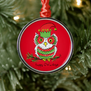 Ornement En Métal Chouette amusante Noël mignonne Enfants