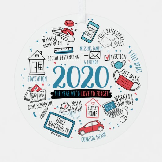 Ornement En Métal Christmas 2020 Commemorative Quarantine Activities (Recto)