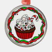 Ornement En Métal \Christmas Cupcake avec Sucre de canne (Devant)