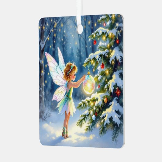 Ornement En Métal Christmas Fairy in an Enchanted Forest (Avant gauche)