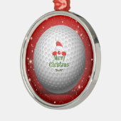 Ornement En Métal Christmas Greetings to Golfer (Gauche)