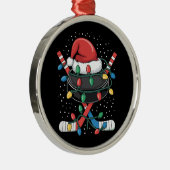 Ornement En Métal Christmas Hockey Xmas Santa Sports Hat Ball (Droite)