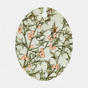 Ornement En Métal Christmas Holly Jolie Antique Salutation