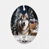 Ornement En Métal Christmas Two Photo Pet (Avant gauche)