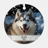 Ornement En Métal Christmas Two Photo Pet (Verso)