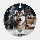 Ornement En Métal Christmas Two Photo Pet (Recto)