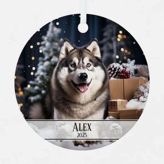 Ornement En Métal Christmas Two Photo Pet (Recto)