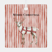 Ornement En Métal Christmas White Peppermint Deer (Recto)