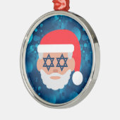 Ornement En Métal christmukkah père Noël emoji (Gauche)