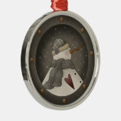 Ornement En Métal Ciel gris Snowman Keepsaké Ornament (Droite)