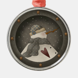 Ornement En Métal Ciel gris Snowman Keepsaké Ornament