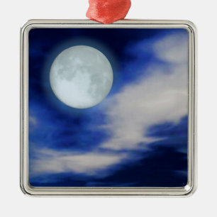 Ornement En Métal Ciel nocturne avec lune et nuages