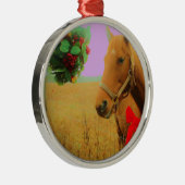 Ornement En Métal Ciel rose rétro Cheval de Noël (Droite)