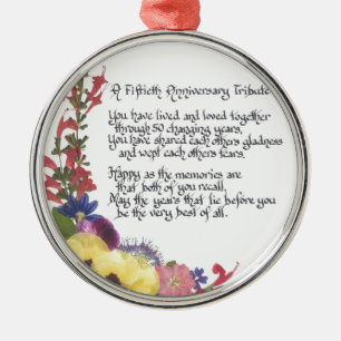 Ornement En Métal cinquantième Hommage d'anniversaire