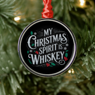 Ornement En Métal Citation de buveur amateurs de whisky à Noël