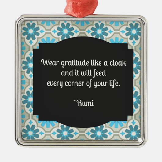 Ornement En Métal Citation de Gratitude Rumi (Devant)