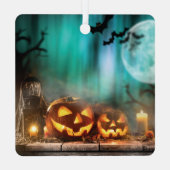 Ornement En Métal Citrouilles d'Halloween et chauves-souris (Verso)
