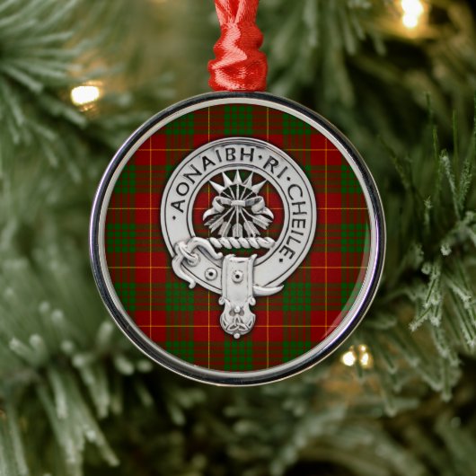 Ornement En Métal Clan Cameron Crest & Tartan (Arbre)